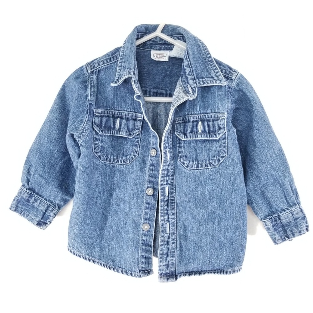 Arizona button down denim shirt Sz 2T long sleeve